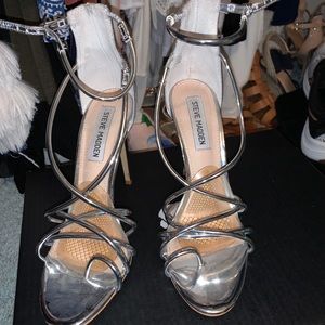 Steve Madden silver Heels